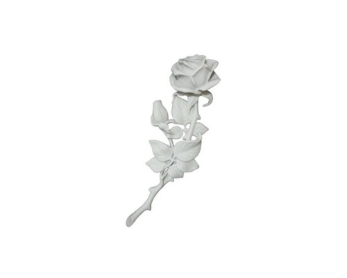 Роза №48_1 белый (барельеф)