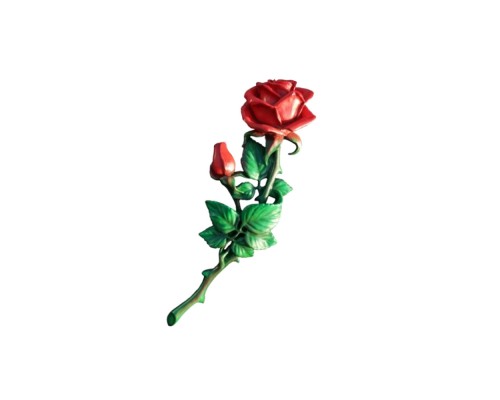 Роза №48_1 цветной (барельеф)