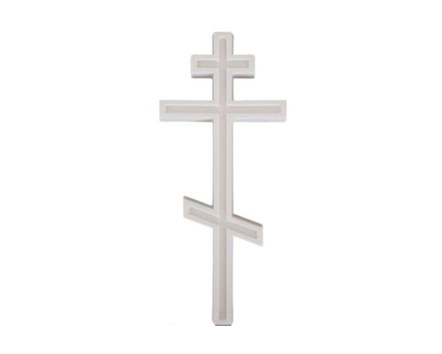 Крестик №68 белый (барельеф)