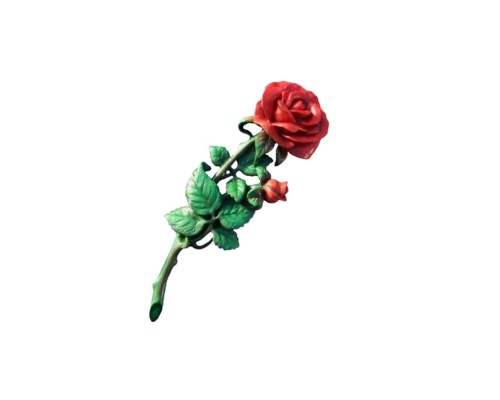 Роза №20 цветной  (барельеф)