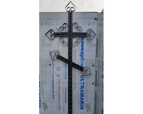 Крест №1 из металла, черный, 220 см